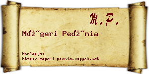 Mágeri Peónia névjegykártya